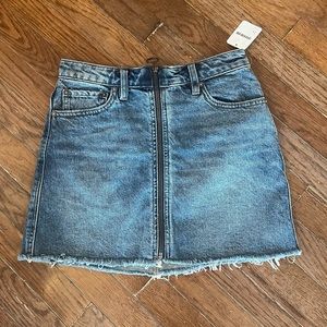 NWT Free People Denim Mini Skirt with Zipper